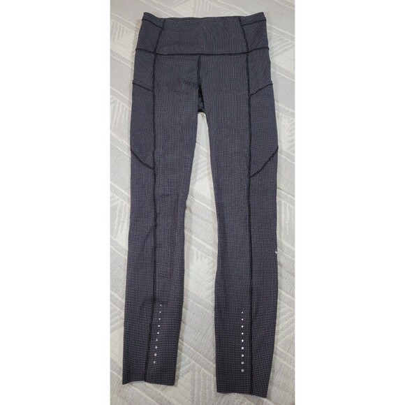 Lululemon Fast & Free Reflective Tight 25” Size 4  Black/White Mini Dash Dot - Picture 1 of 9
